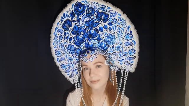 кокошник гжель #лисьямастерская смотреть онлайн