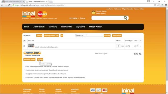 18 Yaşından Küçüklere Kredi Kartı / Steamdan Artık Oyun Alabileceksiniz / Ininal Kart - Master Card