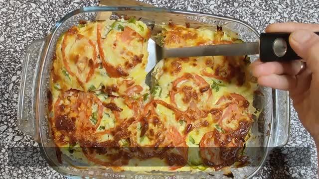 Минтай, запечённый с овощами в духовке смотреть онлайн