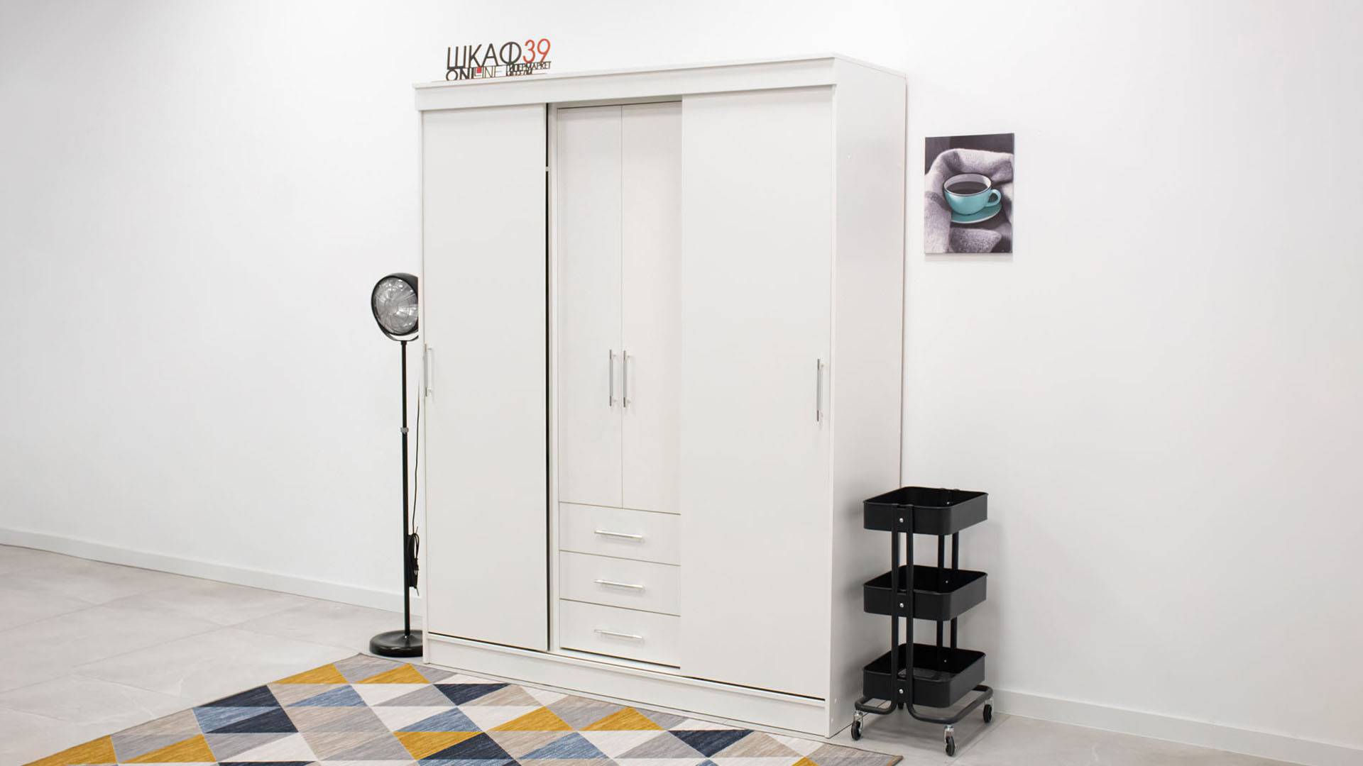 Розмарин Шкаф-купе без зеркал 1,7 м Белый смотреть онлайн