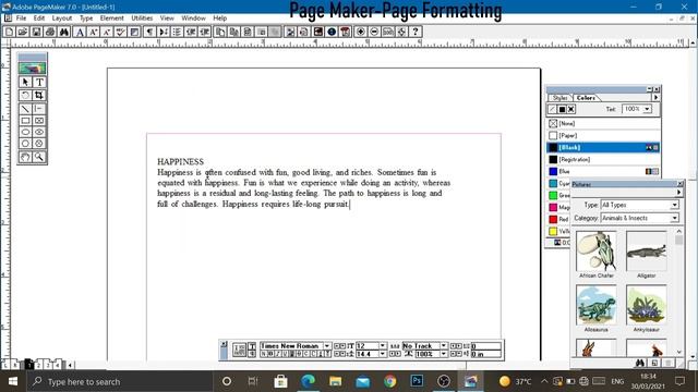 PAGE MAKER -PAGE FORMATTING