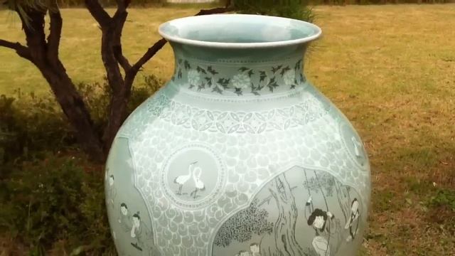 청자상감민속놀이문항아리(초대형,cp672)