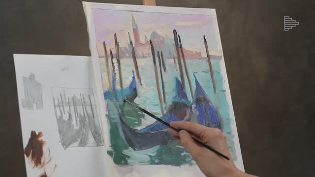 Венеция. Пейзажи. Курс рисования маслом для начинающих с художником Ольгой Гусевой смотреть онлайн