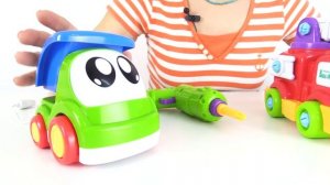 Мультфильмы про машинки. Грузовичок малыш и Маша собирают конструктор