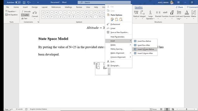 How to type a 5 by 5 matrix in Microsoft Word 365 or 2016. смотреть онлайн