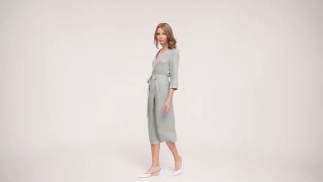 28 Платье с запахом из мокрого шелка фисташковое смотреть онлайн