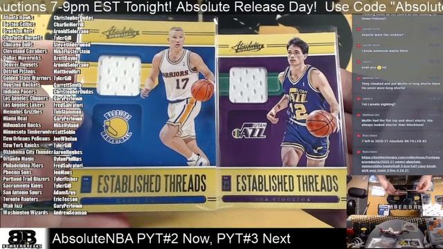 2020 21 Panini Absolute Mem Basketball Pick Your Team #2 Half Case Break 3 24 21