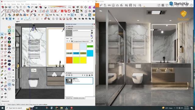 Enscape Bathroom Interior Design Tutorial | Sketchup Tutorial | Enscape 3.4 Rendering Lesson