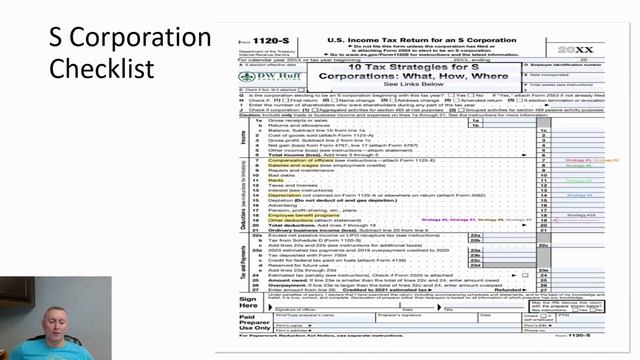 Schedule C and S Corporation Checklist смотреть онлайн
