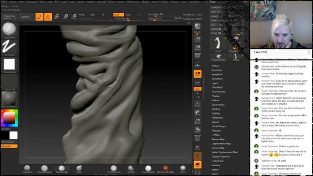 Live Zbrush Sculpting on Scolla: Part 6 (Wrinkles) смотреть онлайн