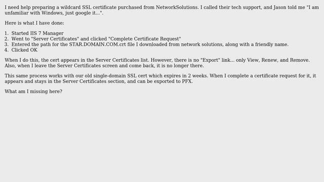 Need help converting wildcard CRT to PFX for use with Windows Azure смотреть онлайн