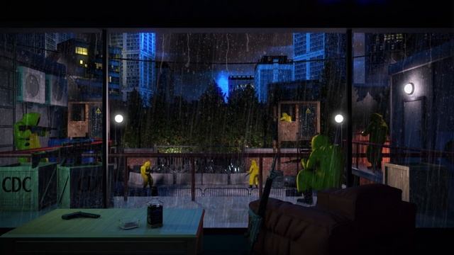 Zombie Apocalypse Safe Zone Ambience | Rain On Window | ASMR