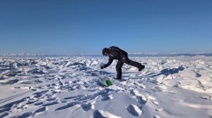 Зимняя рыбалка на Байкале. Крупный хариус.