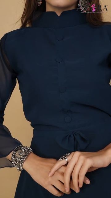 Solid Georgette Gown | Aspora Maxi Dress | Plain Anarkali Gown with Belt | Western Gown for Women смотреть онлайн