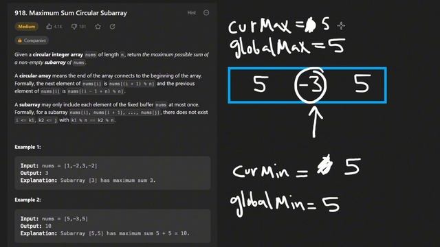 Leetcode 918: Maximum Sum Circular Subarray (RU) смотреть онлайн
