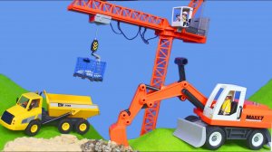 Кран, экскаватор, грузовик и игрушечные машинки Playmobil строительная площадка для детей
