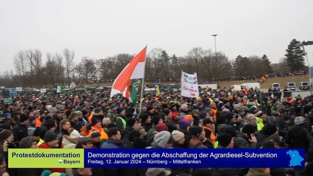 Nürnberg: 5.000 demonstrieren gegen die Abschaffung der Agrardiesel-Rückerstattung | 12.01.2024 смотреть онлайн