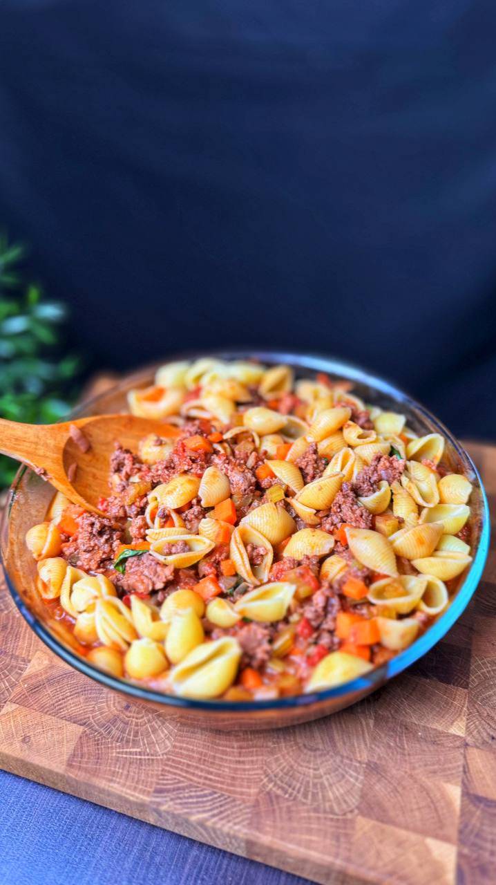 Идеальная Паста с Фаршем и Овощами в Томатном Соусе на Красном Вине | Рецепт Ужин за 30 Минут