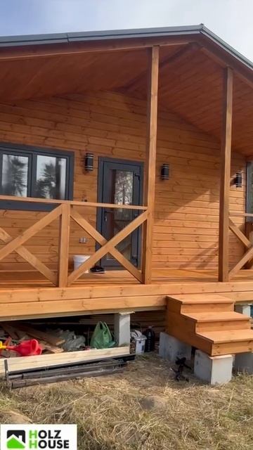 Каркасная баня 4*6 с террасой 2*6