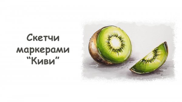 Рисуем Киви маркерами / Курс "Скетчи маркерами для начинающих" от more-art.ru
