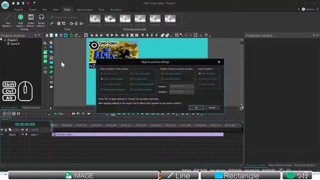 VSDC Basic 🔰 วัตถุภาพ เส้น สีเหลี่ยม วงรี смотреть онлайн
