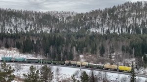Поезда России зимой: длинные грузовые поезда - Перегон "Зыково - Сорокино" | Железная дорога