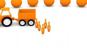 Мультики про 4 машинки Трактор. Цвета для детей: ОРАНЖЕВЫЙ