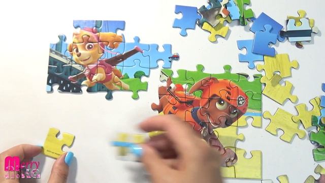 Зума и Скай на задании - собираем пазл для детей Paw Patrol | Merry Nika смотреть онлайн