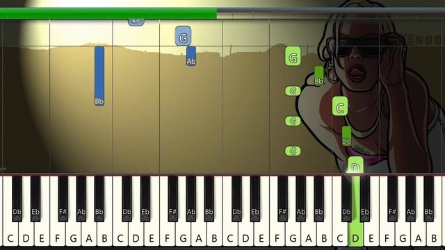 Gta San Andreas Easy Piano Tutorial Them Song смотреть онлайн
