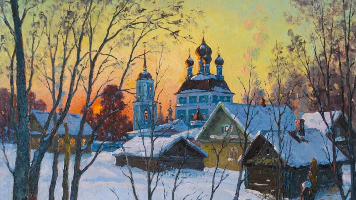 Зима. Художник Александр Александровский. смотреть онлайн