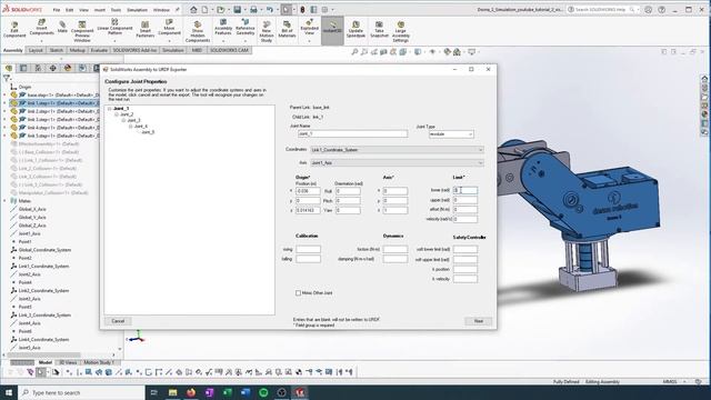 SolidWorks to URDF with the SW2URDF Plugin Tutorial Part 2/3 - How to Actually Use the Plugin смотреть онлайн
