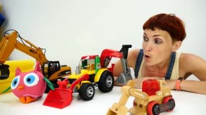 Маша Капуки и ХопХоп играют в экскаватор. Видео для детей.