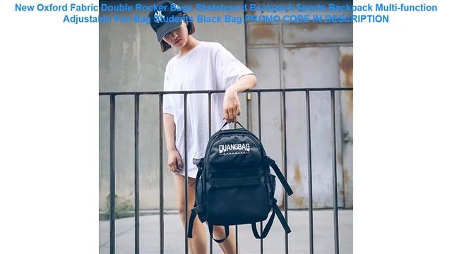 Tanie New Oxford Fabric Double Rocker Bags Skateboard Backpack Sports Backpack Multi-function Adj смотреть онлайн
