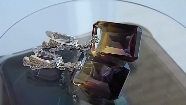 Серьги Северное сияние с аметринами Биколор смотреть онлайн