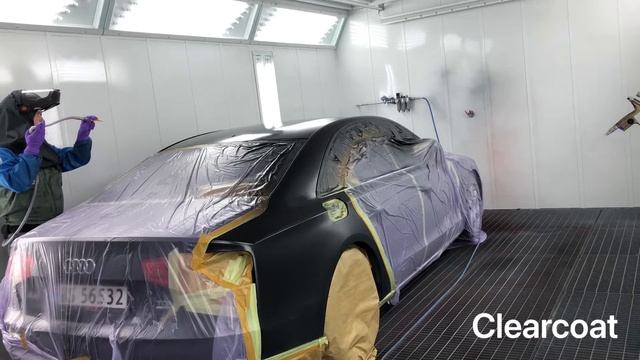 Car painting | Audi | Paintgun | SATA X5500 1.2 O pattern | spraying glass | смотреть онлайн