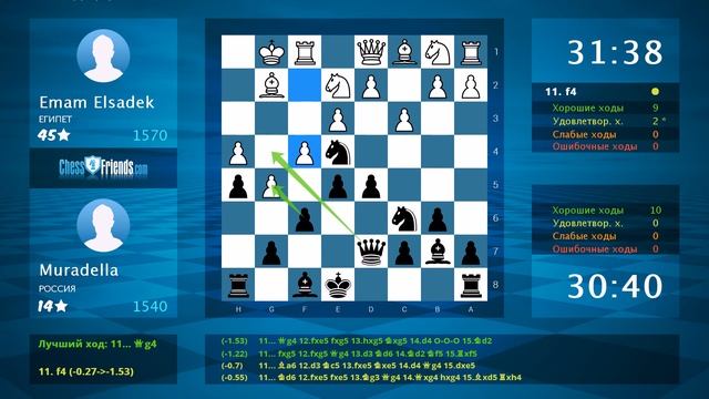 Chess Game Analysis: Emam Elsadek - Muradella : 0-1 (By ChessFriends.com) смотреть онлайн