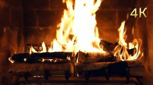 Камин 4К. Живой звук камина. fireplace 4K