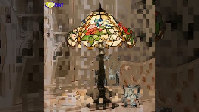 FUAMT Home Decor Table Lamp Stained Glass Lampshade Tiffany Table Light смотреть онлайн