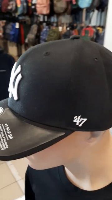 Бейсболка классическая с изогнутым козырьком шерсть '47 Brand MVP DP New York Yankee BK Black смотреть онлайн