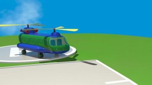 Развивающий мультфильм - 3D аэропорт - Конструктор ВЕРТОЛЕТ. Цифры 1-3