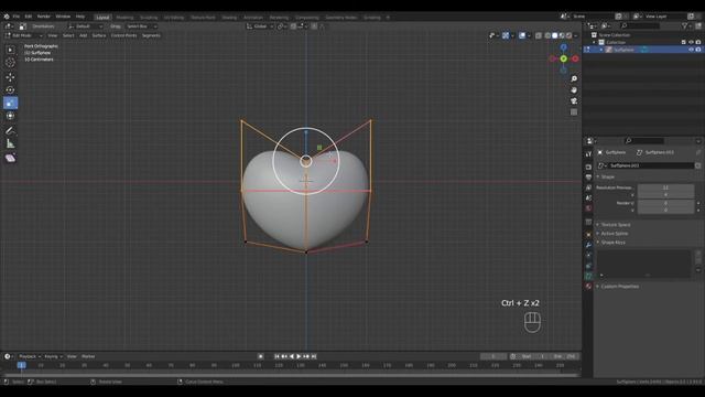 Blender 3D Modeling Heart Nurbs Sphere Fast Easy Method смотреть онлайн