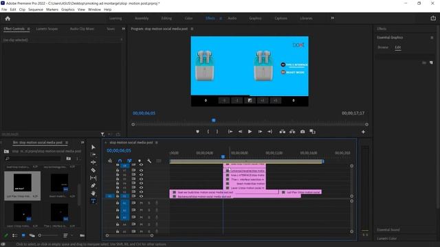 Stop motion Social media Post in Premiere Pro | beginner stop motion social media post tutorial смотреть онлайн