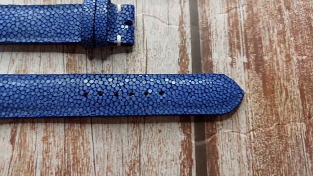Blue Full Grain Stingray Leather Strap For Seiko Rivoli 1N00-0HS0 Watch смотреть онлайн