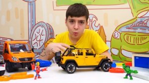 Автомастерская: у Человека Паука не заводится автомобиль! Видео про машинки для мальчиков