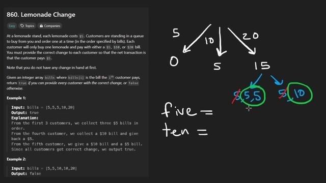 Leetcode 860: Lemonade Change (RU) смотреть онлайн