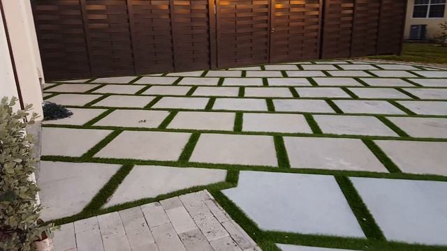 Miami Artificial turf, turf strips, grass between Concrete slab, artificial turf drive way Miami смотреть онлайн