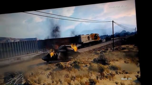 GTA 5 train crashes episode twenty-eight (Swift Deluxe helicopter vs train. смотреть онлайн