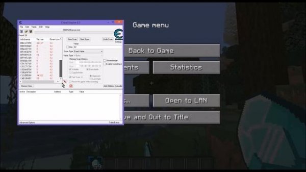 How to use cheat engine 6.3 in minecraft 1.8+
