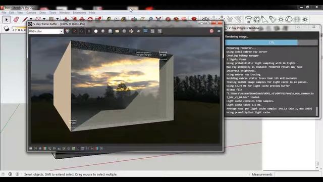 Sketchup Vray  Glass Transparency Quick Settings Tutorial