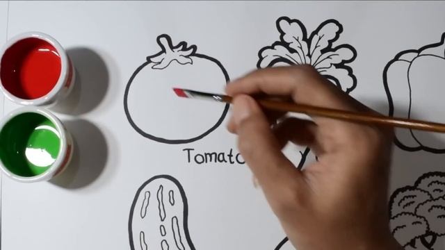 Drawing, Painting and Coloring Vegetables for kids and toddlers смотреть онлайн